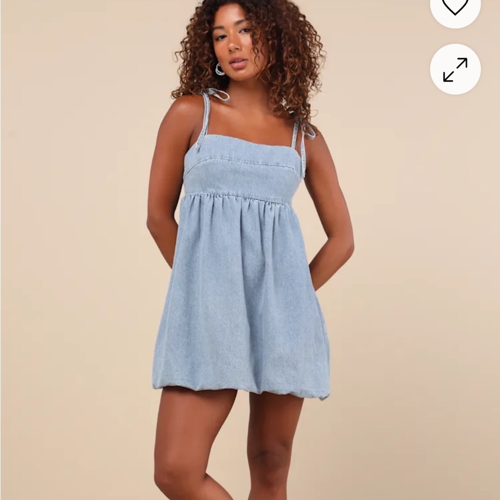 Lulu’s Tie Strap Bubble Hem Mini Dress